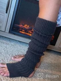 img 5 attached to Warm Up In Style With GLENMEARL Heel-Hole Stirrup Leg Warmers For Women And Girls