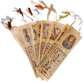 img 3 attached to Discover Ancient History With Set Of 10 Egyptian Papyrus Paper Bookmarks - Educational And Beautiful!