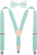 chic yjds boys suspenders and bow tie set with y-back heart-shaped clips logo