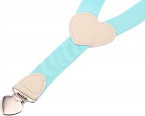 img 1 attached to Шикарный комплект подтяжек и галстука-бабочки для мальчиков YJDS с Y-образными зажимами в форме сердца