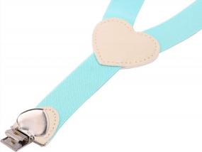 img 2 attached to Шикарный комплект подтяжек и галстука-бабочки для мальчиков YJDS с Y-образными зажимами в форме сердца