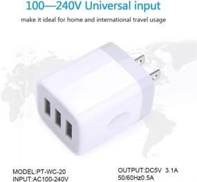 img 1 attached to 🔌 High-Speed USB Wall Charger: Hootek 2Pack 3-Port Plug, 3.1A Power Adapter for iPhone 13/12/11 Pro, Samsung Galaxy S22/S21, iPad