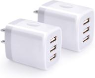 🔌 high-speed usb wall charger: hootek 2pack 3-port plug, 3.1a power adapter for iphone 13/12/11 pro, samsung galaxy s22/s21, ipad логотип