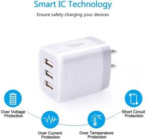 img 3 attached to 🔌 High-Speed USB Wall Charger: Hootek 2Pack 3-Port Plug, 3.1A Power Adapter for iPhone 13/12/11 Pro, Samsung Galaxy S22/S21, iPad