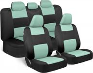 mint on black bdk polypro car seat covers: complete protection for your car's front and rear seats logo