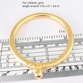 img 2 attached to 🔔 103Wicuas Set of 2 Yellow Gold-Plated Bracelet Bangles with Bell Pendants for Girls, Children, and Women