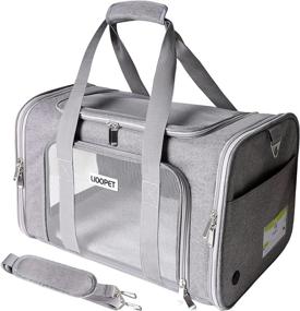 img 4 attached to LIOOPET Airline Approved Cat Carrier: 20 Inch, Grey - Soft Sided Cat Travel Carrier for Large Cats, Portable Small Pet Carrier for Puppy Small Dogs