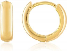 img 4 attached to 18K Gold Plated Cuff Huggie Earrings For Women - KISPER
