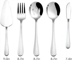 img 1 attached to HaWare 5-Piece Silverware Serving Set - Elegant Stainless Steel Cutlery For Weddings And Parties