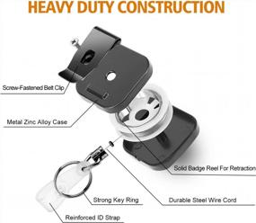 img 3 attached to 2-Pack Heavy Duty Retractable Badge Holder With Key Ring And ID Card Holders By FEELSO