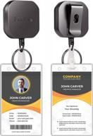 2-pack heavy duty retractable badge holder with key ring and id card holders by feelso логотип