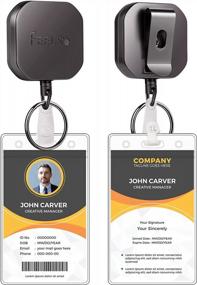 img 4 attached to 2-Pack Heavy Duty Retractable Badge Holder With Key Ring And ID Card Holders By FEELSO