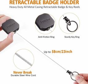 img 1 attached to 2-Pack Heavy Duty Retractable Badge Holder With Key Ring And ID Card Holders By FEELSO