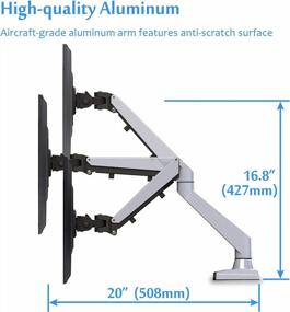 img 3 attached to Jeacent Aluminum Monitor Mount Gas Spring Swivel Desk Stand: 17"-27”, 4-12 Lbs Computer Arm.