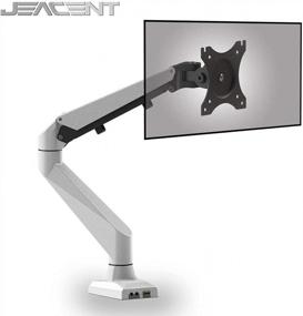 img 4 attached to Jeacent Aluminum Monitor Mount Gas Spring Swivel Desk Stand: 17"-27”, 4-12 Lbs Computer Arm.
