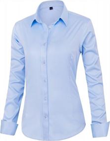 img 2 attached to Women'S Long Sleeve Dress Shirts: J.Ver Wrinkle-Free Button Down Work Blouse
