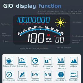 img 2 attached to Universal Car HUD Head Up Display - ACECAR Digital GPS Speedometer With MPH Speed, Compass, Fatigue Driving Reminder, Distance, Altitude, Overspeed Alarm And HD Display, Suitable For All Vehicles