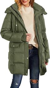 img 4 attached to Misassy Quilted Thickened Jackets Pockets Women's Clothing for Coats, Jackets & Vests