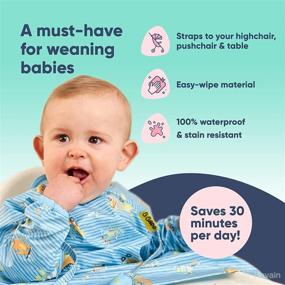 img 2 attached to 👶 BIBaDO - 2 Pack Coverall Baby Feeding Bib: Easy-to-Clean Bibs for Eating & Adjustable High Chair Catch All