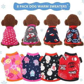 img 1 attached to 🐶 Colorful & Cozy: Winter Chihuahua Clothes for Pets - 8 Piece Valentine's Day Dog Sweaters & Pajamas