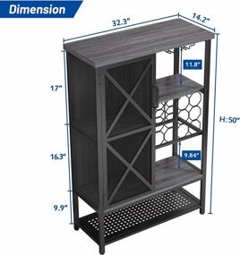 img 3 attached to Industrial Style Liquor Cabinet With Wine Rack And Metal Door - Perfect For Coffee Bars And Home Bars