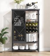 industrial style liquor cabinet with wine rack and metal door - perfect for coffee bars and home bars logo