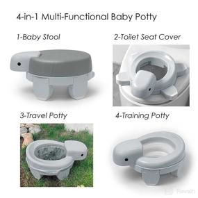 img 3 attached to 🚽 EasyCozi 4-in-1 Portable Potty Training Toilet Toddler Travel Seat, Foldable Baby Travel Potty with 20 Disposable Potty Liners Carry Bags - Grey