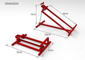 img 1 attached to 🌿 VOUNOT Telescopic Lawn Mower Jack Lift for Garden Tractors, Weight Capacity 400kg, Red - Ultimate Maintenance Solution