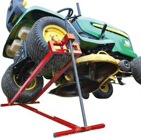 img 4 attached to 🌿 VOUNOT Telescopic Lawn Mower Jack Lift for Garden Tractors, Weight Capacity 400kg, Red - Ultimate Maintenance Solution