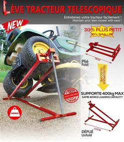 img 3 attached to 🌿 VOUNOT Telescopic Lawn Mower Jack Lift for Garden Tractors, Weight Capacity 400kg, Red - Ultimate Maintenance Solution