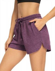 img 4 attached to Comfortable And Stylish THANTH Women'S 3" Yoga Shorts With Elastic Waist And Pockets For Workout And Lounge