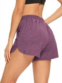 img 2 attached to Comfortable And Stylish THANTH Women'S 3" Yoga Shorts With Elastic Waist And Pockets For Workout And Lounge