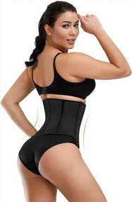 img 1 attached to Latex Waist Trainer Corset With Zipper For Women - Slimming Tummy Control And Body Contouring (Black, Size S)