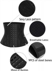 img 2 attached to Latex Waist Trainer Corset With Zipper For Women - Slimming Tummy Control And Body Contouring (Black, Size S)