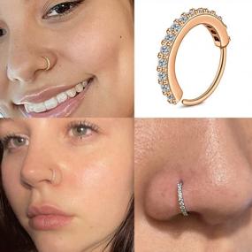 img 1 attached to Discover Stylish And Hypoallergenic Nose Piercing Jewelry With MODRSA 20G Nose Rings In Silver, Rose Gold, Black And Rainbow Colors