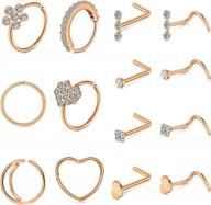 discover stylish and hypoallergenic nose piercing jewelry with modrsa 20g nose rings in silver, rose gold, black and rainbow colors logo