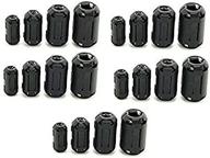 20pcs clip-on ferrite ring core black rfi emi noise suppressor cable clip - enhance signal quality and reduce interference logo