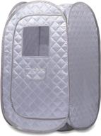 detoxify and relax anywhere with smartmak's portable sauna tent - one person foldable spa without steamer in grey logo