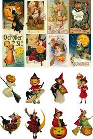 img 2 attached to Decoupage Paper Pack (10Sheets A4 / 8"X12") Halloween Witch Pumpkin FLONZ Vintage Paper