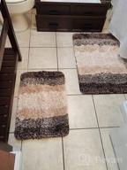 img 1 attached to Non-Slip Luxury Brown Microfiber Bath Rug Mat, Extra Soft And Absorbent Shaggy Carpet For Bathroom Floor, Tub And Shower 16X24, Machine Wash Dry. review by Todd Gill