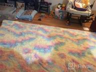 img 1 attached to Rainbow Shaggy Tie-Dye Area Rug - Modern Fluffy Soft Rug For Girls' Room, Kids' Bedroom, Living Room, And Home Decor - 4X6 Feet Luxury Carpet By LOCHAS review by Josh Ramos