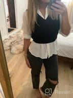 img 1 attached to Stylish Women'S V-Neck Cropped Sweater Vest Knit Tunic Sleeveless Pullover Top By Shawhuwa review by Matthew Guiney