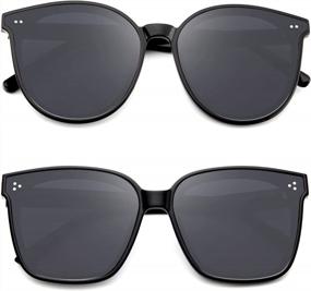 img 4 attached to Womens Oversized Sunglasses - KALIYADI Classic Retro Shades With UV Protection For A Trendy Look