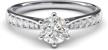 timeless elegance: 1.0 ct simulated diamond or genuine moissanite engagement ring with 10k white gold and graduated side stones logo