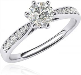 img 3 attached to Timeless Elegance: 1.0 CT Simulated Diamond Or Genuine Moissanite Engagement Ring With 10K White Gold And Graduated Side Stones