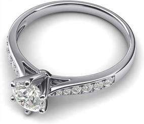 img 2 attached to Timeless Elegance: 1.0 CT Simulated Diamond Or Genuine Moissanite Engagement Ring With 10K White Gold And Graduated Side Stones
