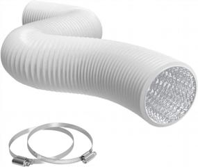img 4 attached to TerraBloom 8" Air Duct - 8 FT Long, White Flexible Ducting With 2 Clamps, 4 Layer HVAC Ventilation Air Hose - Great For Grow Tents, Dryer Rooms, House Vent Register Lines