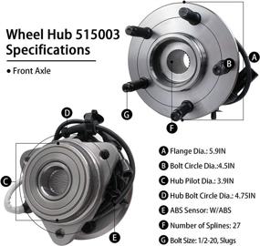 img 1 attached to MACEL 515003 Front Wheel Hub Bearing Assembly for 1995-01 Ford Explorer, Mountaineer, and Ranger B4000 4X4 4WD - Compatible with ABS