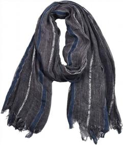 img 3 attached to Stylish And Comfortable Men'S Lightweight Cotton-Linen Scarf With Double Color Design