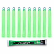 10 pack military grade 6” green cyalume snaplight emergency light sticks - 12 hour duration glow stick bulk. logo